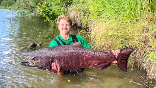 Fishing for monster river fish in Alaska