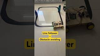 Line follower with obstacle avoiding robot #shorts #shortfeed #arduino #hashincludeelectronics