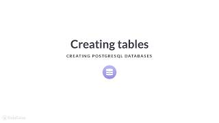 SQL Tutorial: Creating tables
