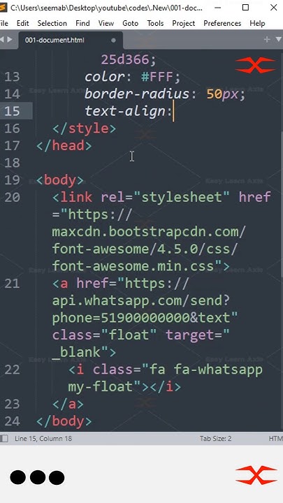 WhatsApp Floating Button | HTML CSS - YouTube