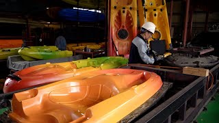 Process of Making Hard Shell Polyethylene Kayaks with a Mold. Kayak Factory in Korea.