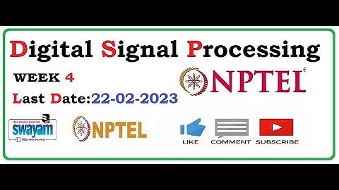 Digital signal processing NPTEL ||Digital signal processing  Assignment 4|| DSP|| NPTEL||