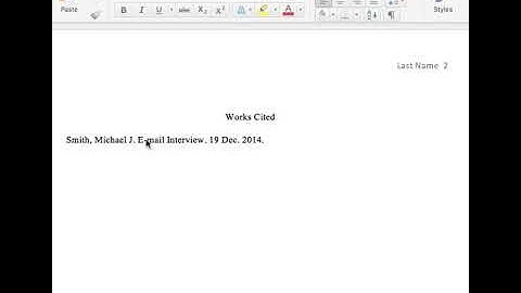MLA Format Works Cited Personal Interview