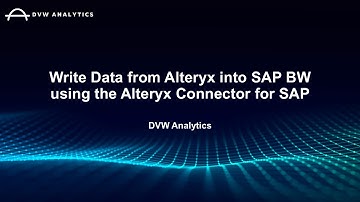 Write Data from Alteryx into SAP BW using the Alteryx Connector for SAP