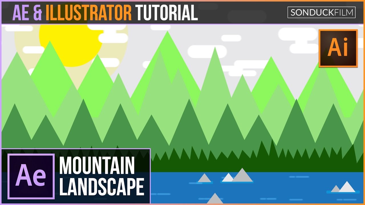 After Effects Animation Illustrator Tutorial: Mountain Landscape | Inspired  by Kurzgesagt - YouTube