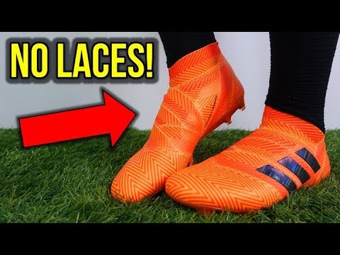adidas orange laceless boots