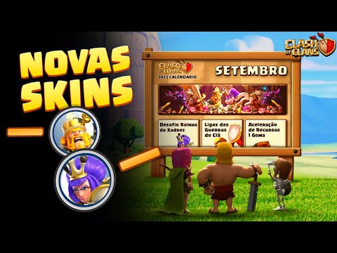 Calendário de Setembro: Xadrez Clash com Desafios Especiais, Skins  Temáticas e Mais - Clash of Clans Dicas