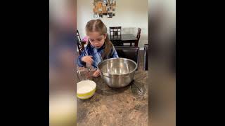 Kiddo makes banana bread