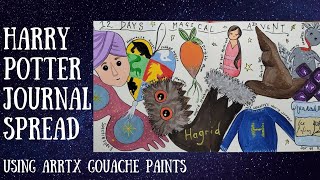 Harry Potter Journal Spread using Arrtx Gouache Paints