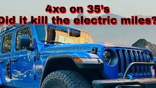 2022 Jeep Rubicon 4xe on 35’s!Did it kill the electric miles?Did it make it slower?