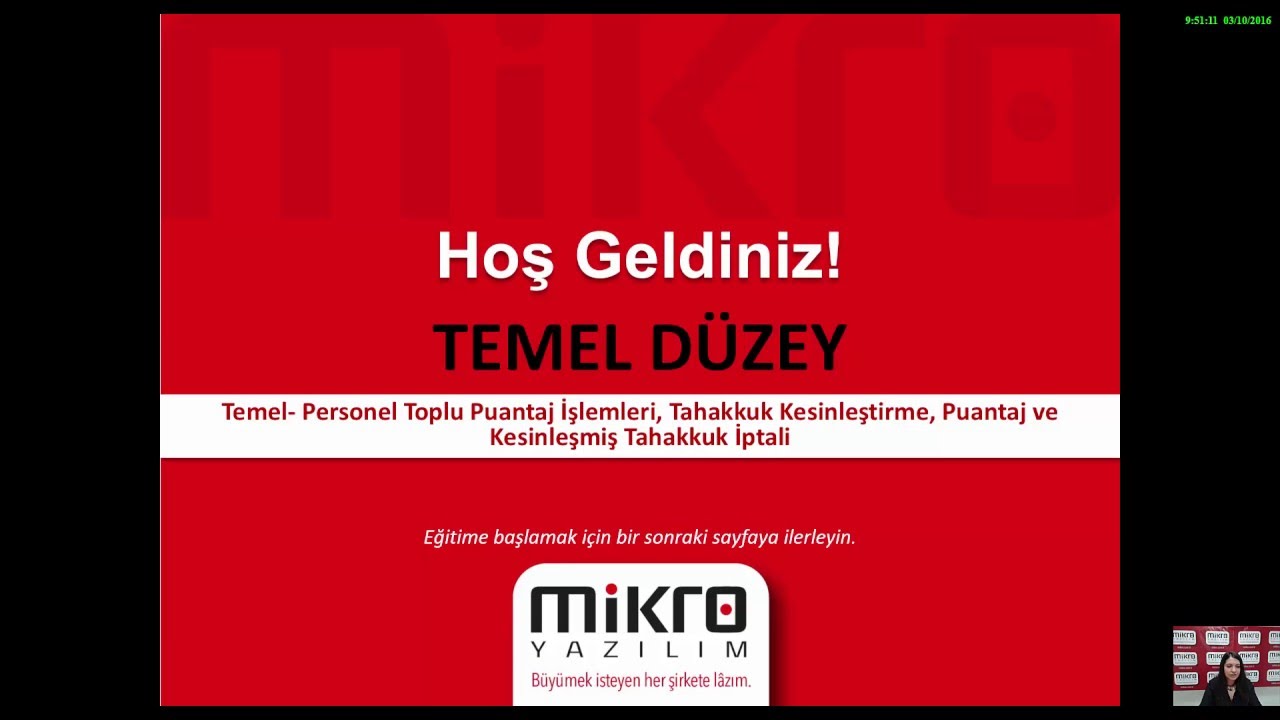 Mikro Yazılım Personel Puantaj İşlemleri ve Tahakkuk Kesinleştirme Uygulamaları Eğitimi
