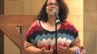 Twelve Literary Arts youth performing at Cleveland City Hall