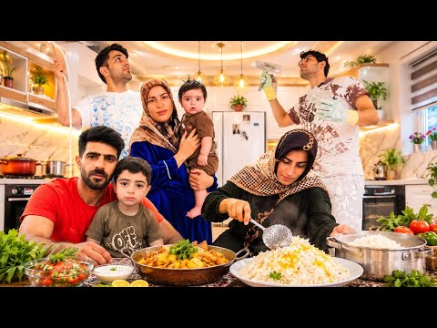 New Home Makeover | Luxury Kitchen Plaster Design & Delicious Family Cooking | Saleh & Sadri