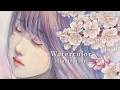 【水彩イラスト】キラキラ絵具で描く🌸桜と女の子　Watercolor illustration ❀Sakura, Japanese Cherry Blossoms, Girl,