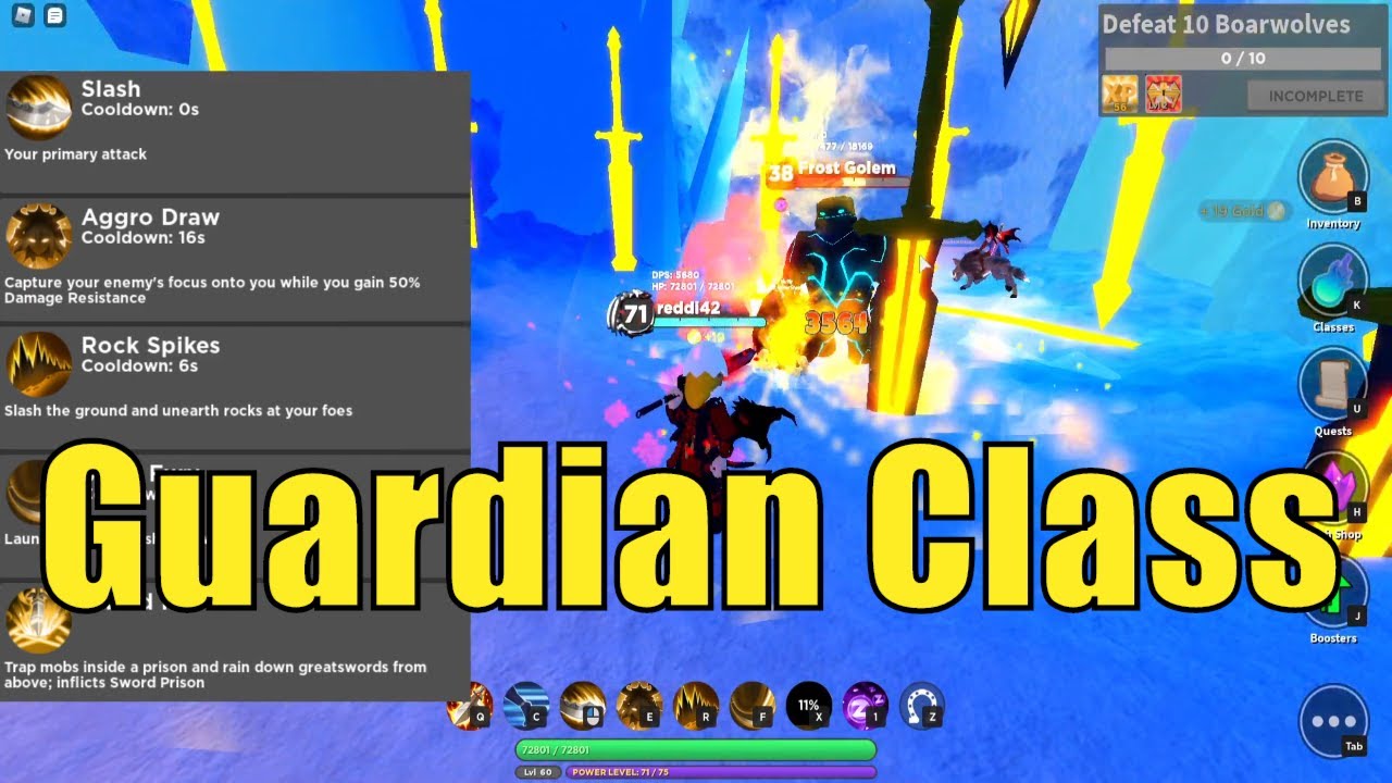 Guardian Class Showcase Tier 1 Class Unlock All Skills And Abilities World Zero Youtube - world zero roblox guardian