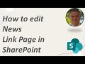 How to edit a news link page in SharePoint online ?