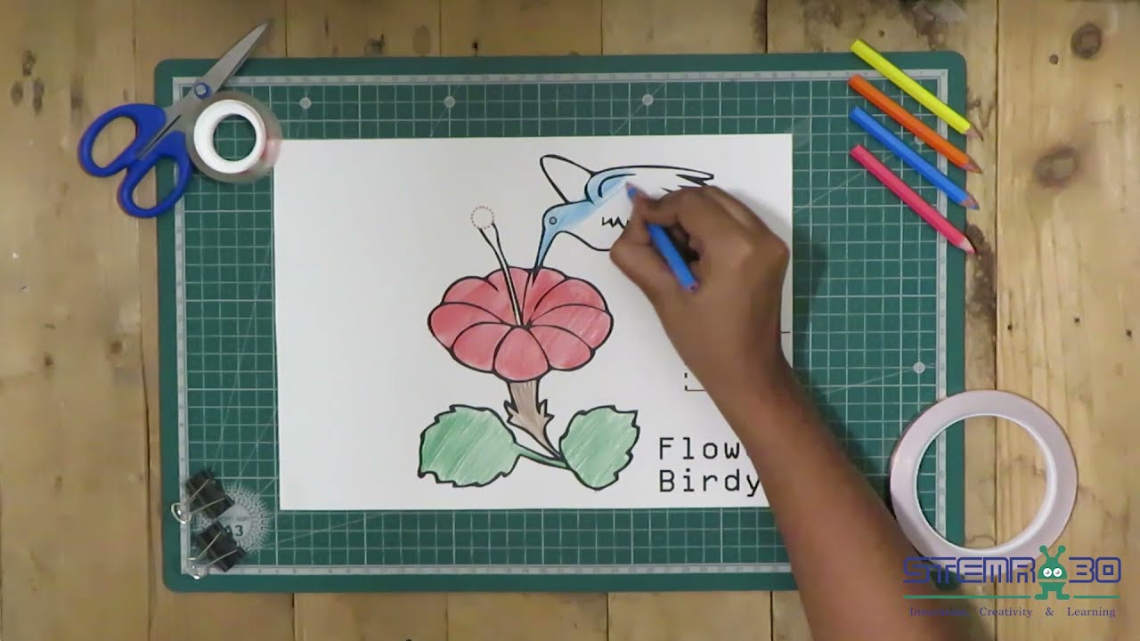 Activity -3 Flower Birdy | Paper Circuit DIY KIT | STEMROBO