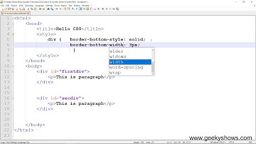 border bottom width in CSS (Hindi)