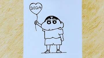 How to draw ShinChan from 3×5 dots easy// Easy Happy New year drawing//#shinchandrawing