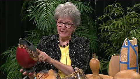Arts Alive host Courtney Terry talks with gourd ar...