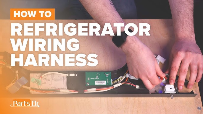 GE refrigerator door hinge wiring harness repair diagram