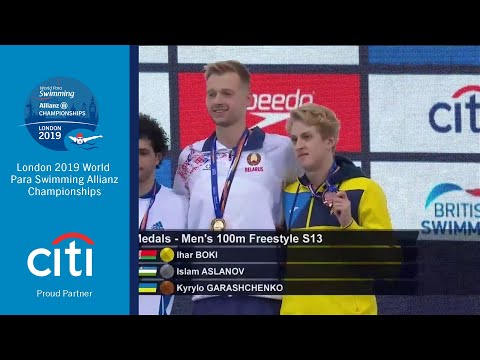 Men's 100m Freestyle S13 Medal Ceremony | London 2019