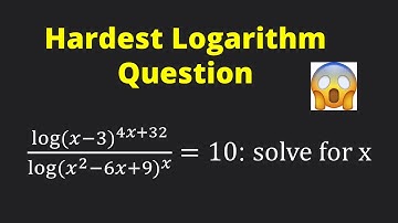 How to solve a complex logarithm equation: log(x-3)^(4x+32)/log(x^2 -6x+9)^x = 10