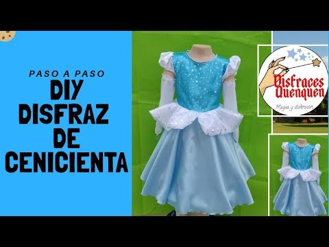 DIY. Vestido de Princesa CENICIENTA 👸 COMO HACER disfraz de Cenicienta para niña. Cinderella dress‼