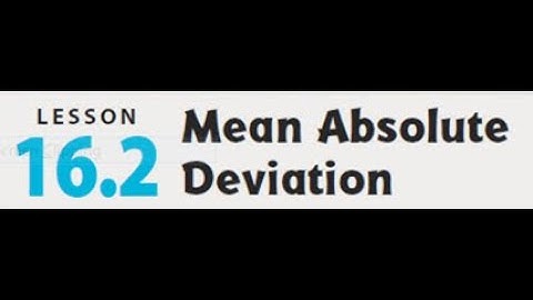 16.2 Mean Absolute Deviation