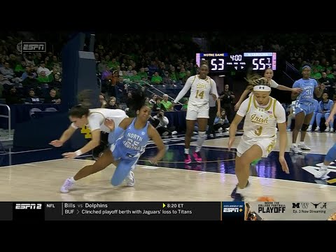 Deja Kelly TRIPS Citron, INTENTIONAL Foul Called After Ref Review | #16 Notre Dame vs North Carolina