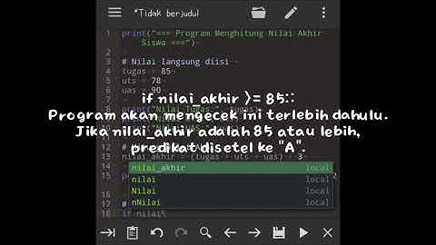 tugas kka membuat program menghitung nilai akhir siswa #smagala
