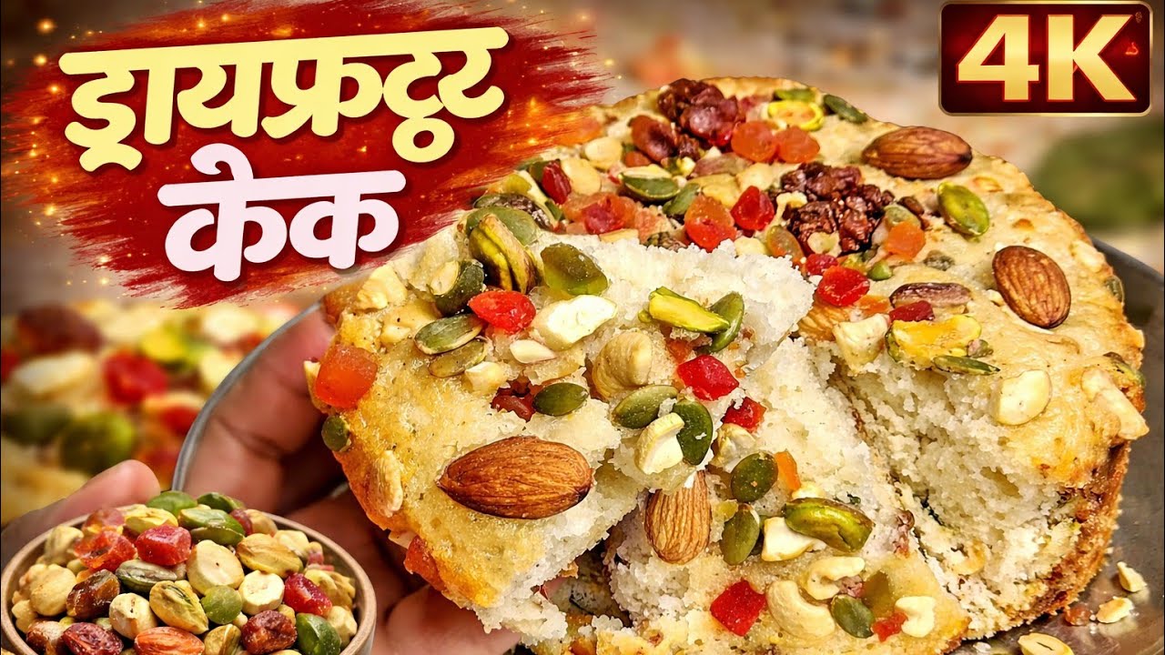 भरपूर ड्राय फ्रूट्स केक  | Dry Fruits Cake Recipe |  Cake Without Oven