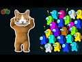 Among Us vs Bridge Worm &amp; Dancing Cat | #어몽어스 Game Animation