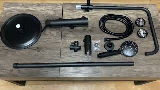 KOMIRO Colonne de Douche Noir, résistante et pratique