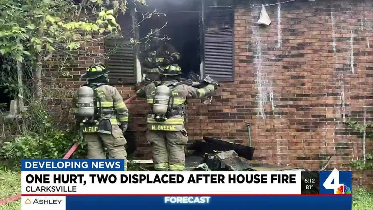 One hurt, two displaced after house fire - YouTube
