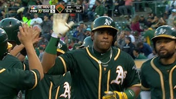 HOU@OAK: Cespedes drills a three-run dinger to center