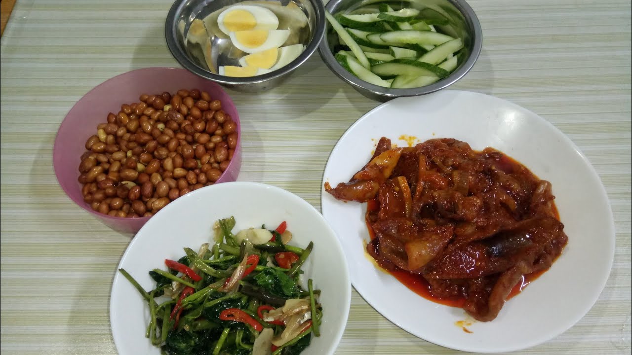 Nasi Lemak Sotong Kering Kangkung Coconut Rice Dried Squid