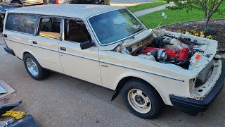 FIRST DRIVE!!! Vortec 4200, 6 Speed Volvo 240 Wagon!!!