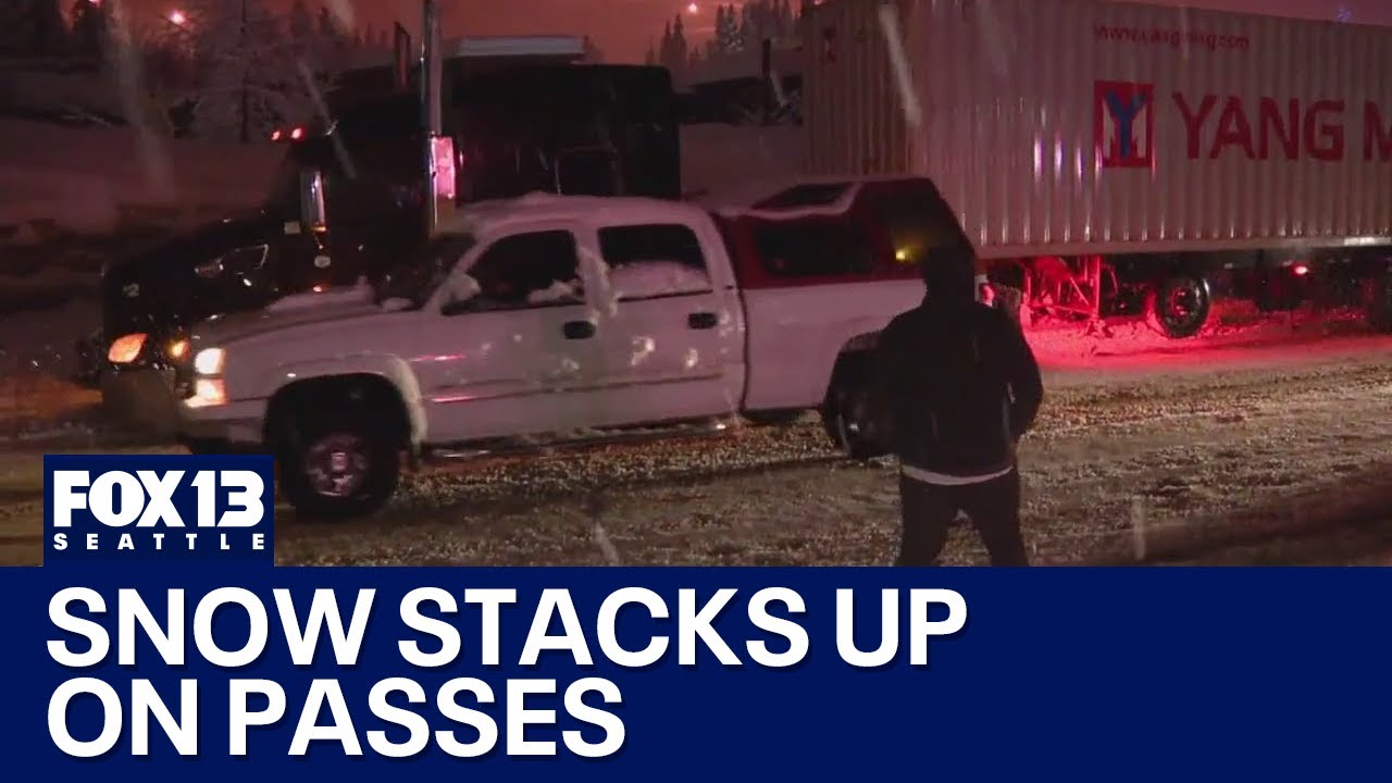 Drivers face tough travel conditions on passes | FOX 13 Seattle - YouTube