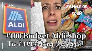 £100 Budget Aldi Shop ~ Random Food Shopping Haul: Family Of 4 Aldi Budget Grocery Shop Uk Mum Vlog