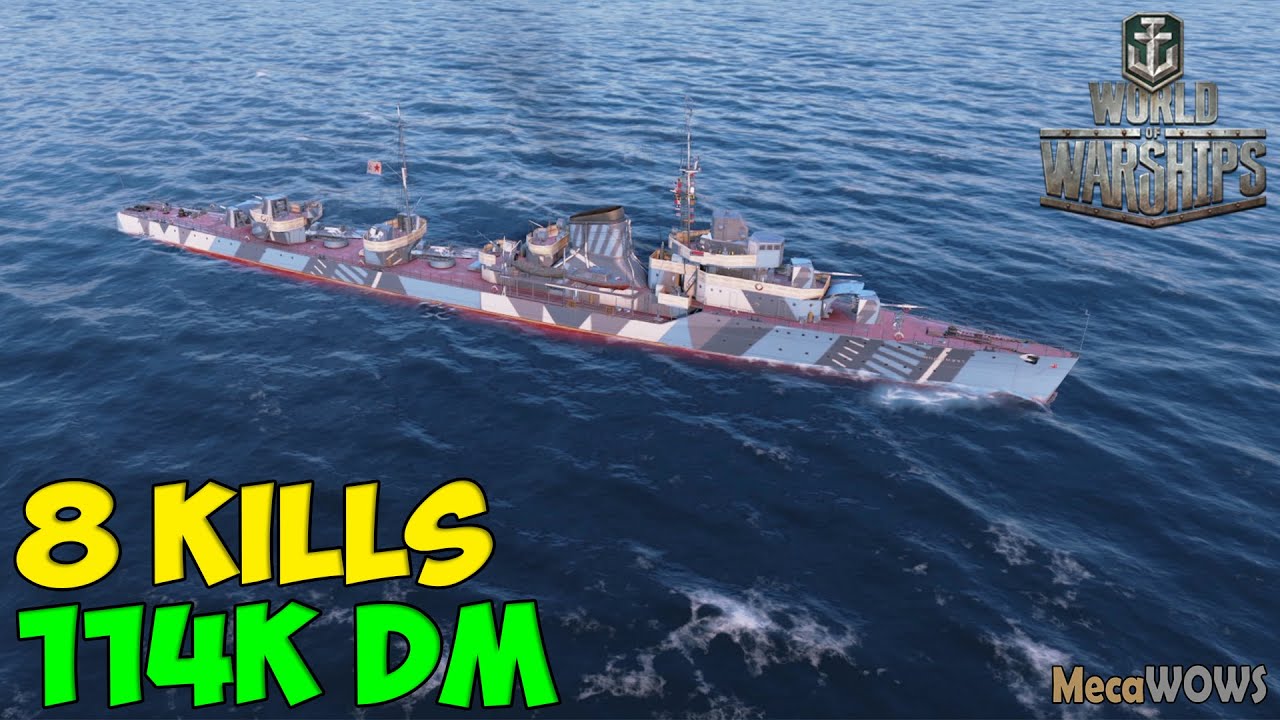 World of WarShips | Gremyashchy | 8 KILLS | 114K Damage - Replay Gameplay 4K 60 fps