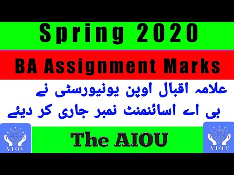 aiou assignment marks ba spring 2020