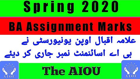 Breaking News AIOU Anouned BA Spring Assignment Marks Result | Spring 2020 | The AIOU
