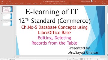 Editing, Deleting records from the Table in LibreOffice Base#12th Commerce