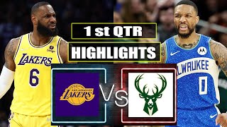 Milwaukee Bucks vs Los Angeles Lakers 1st QTR HIGHLIGHTS | March 26 | 2024 NBA Season