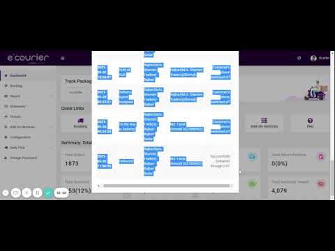 eCourier Using Dashboard