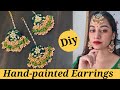 Diy Latest Hand-painted Fabric Earrings // Fabric handmade Earrings // Earrings with Mang Tika