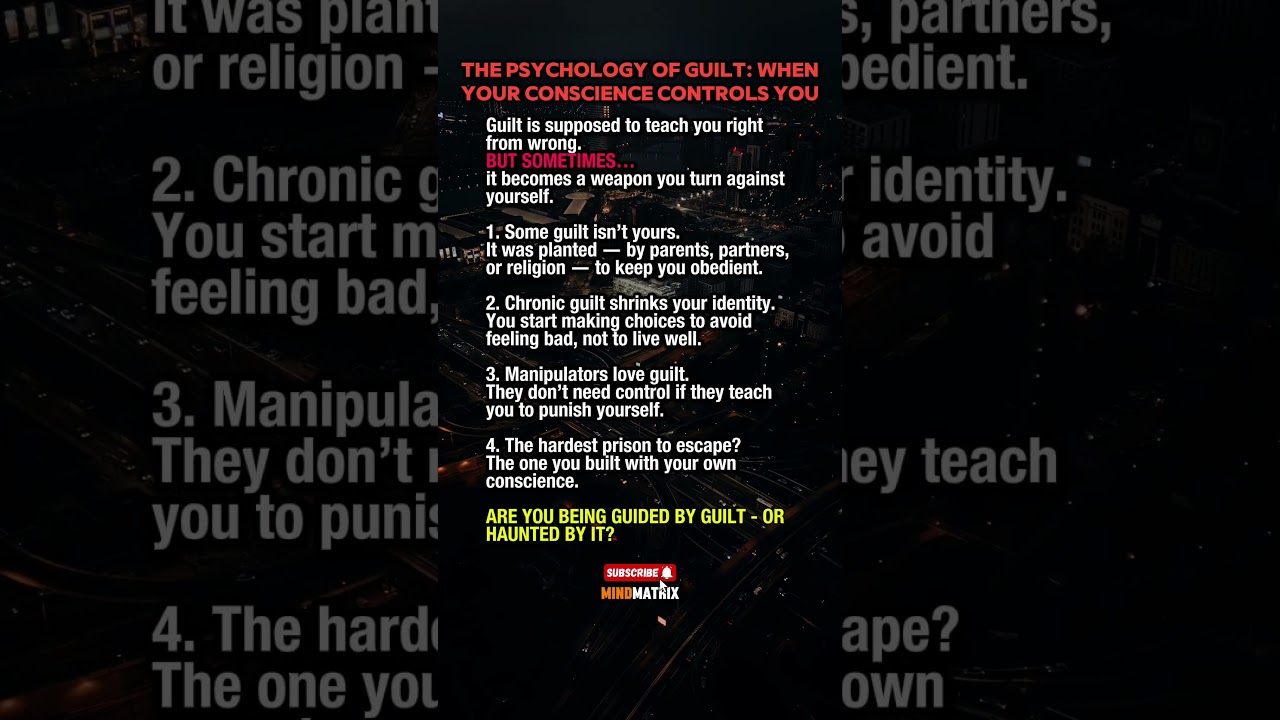 The Psychology of Guilt: When Your Conscience Becomes Your Cage...