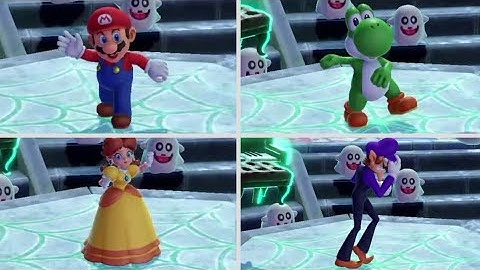 Mario Party Superstars - All Characters Dancing at night of Horror Land