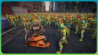 NINJA TURTLES vs SHREDDER : An epic battle through the city streets!!! #deadlybattle #uebs2